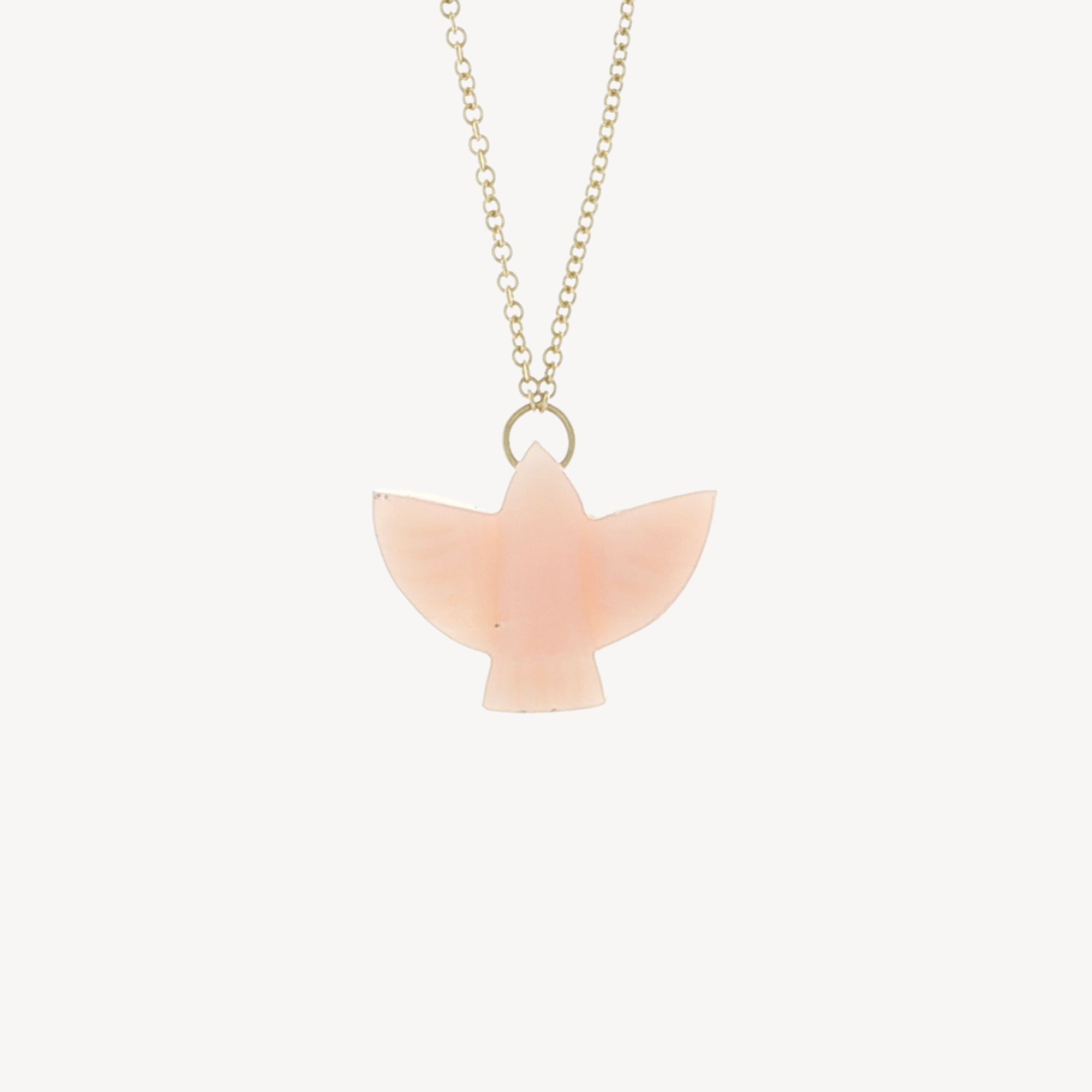 Baby Pink Opal Thunderbird Necklace