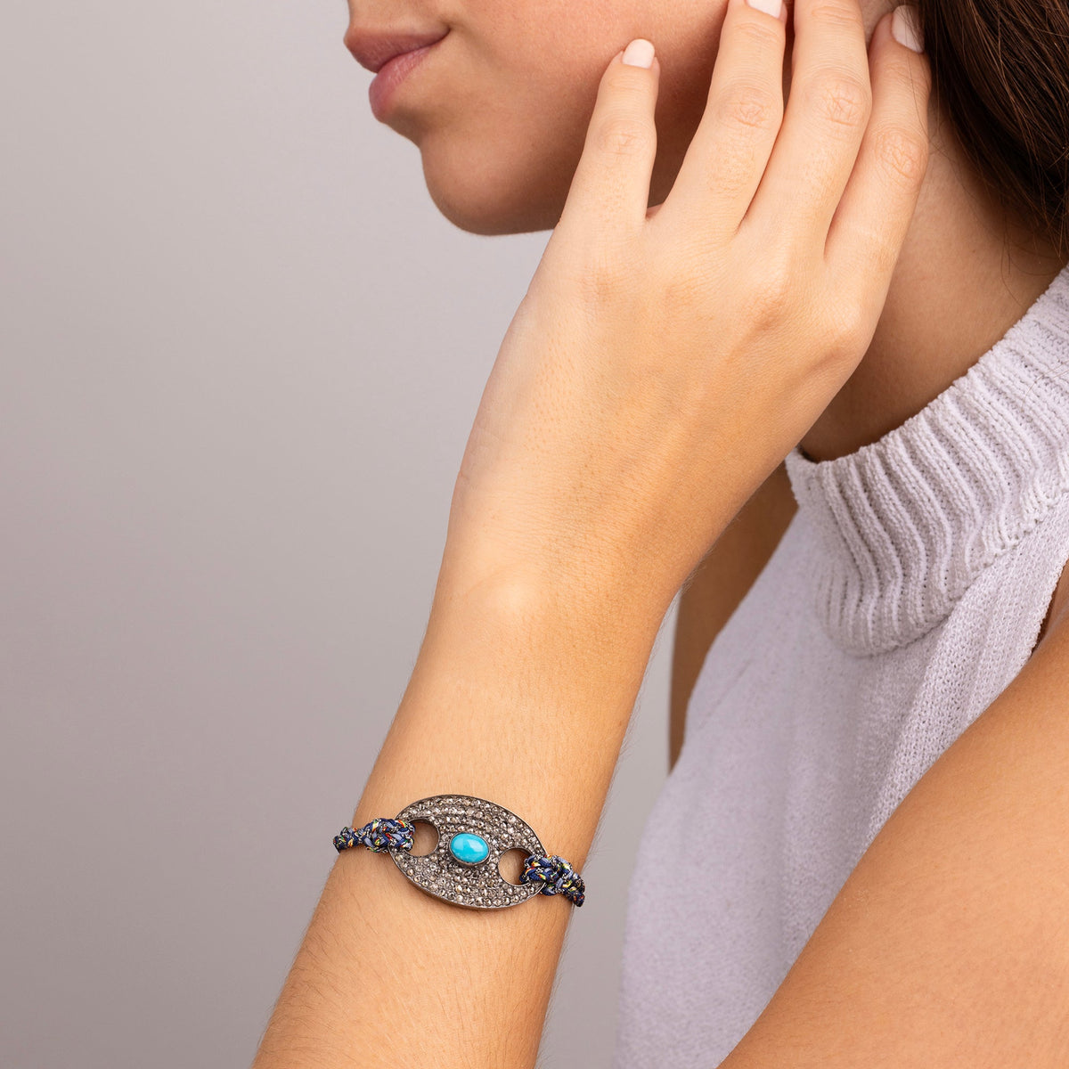 One Turquoise Clasp Bracelet