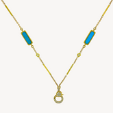 Rectangle turquoise necklace with clip charm