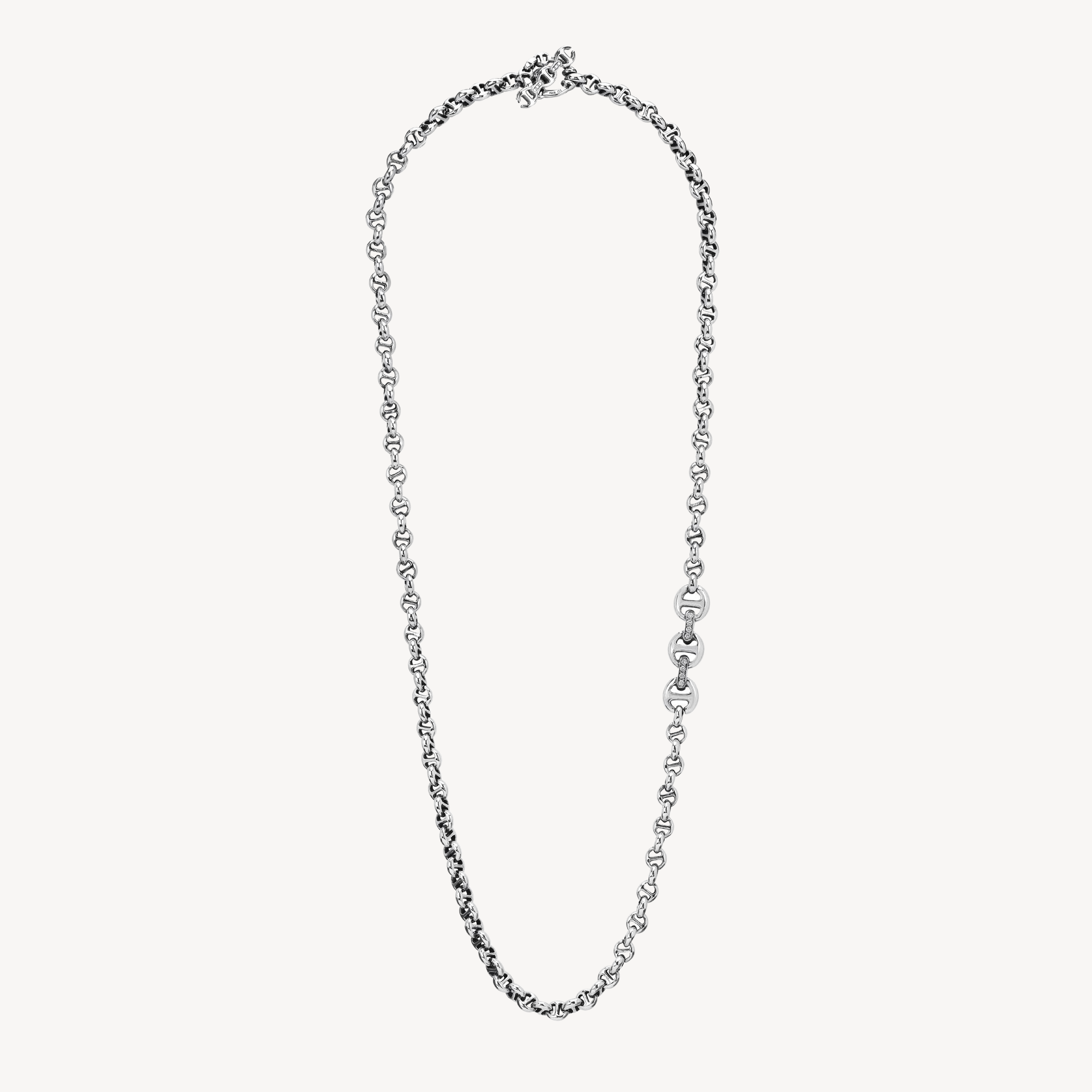5mm link necklace diamond pendant