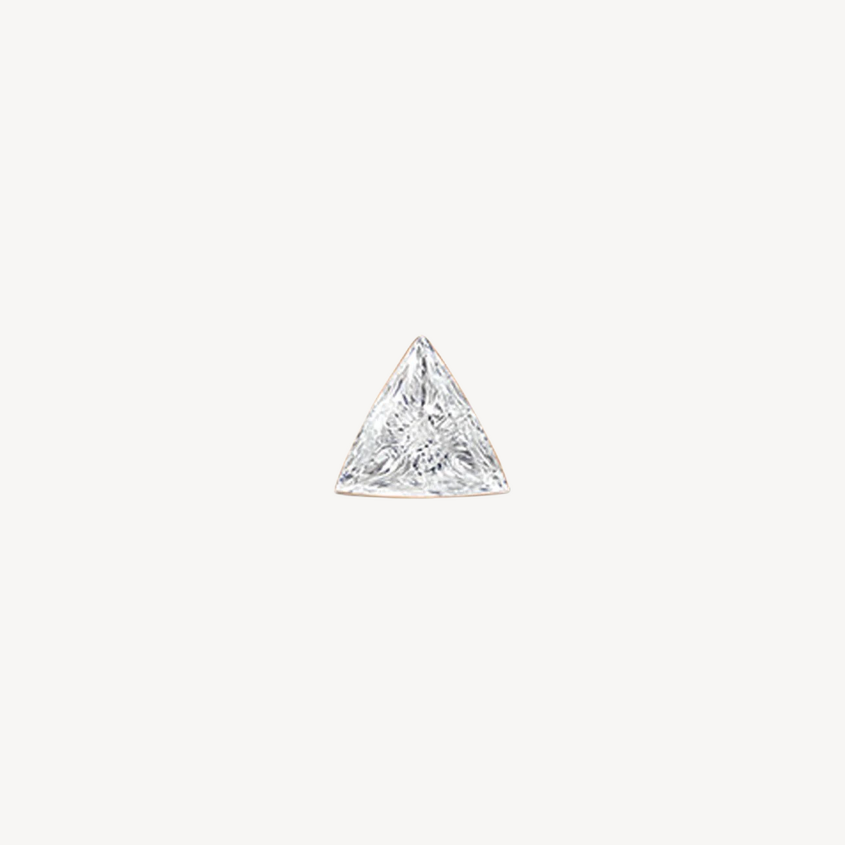 Invisible Set Triangle Diamond Threaded Stud Earring Rose Gold