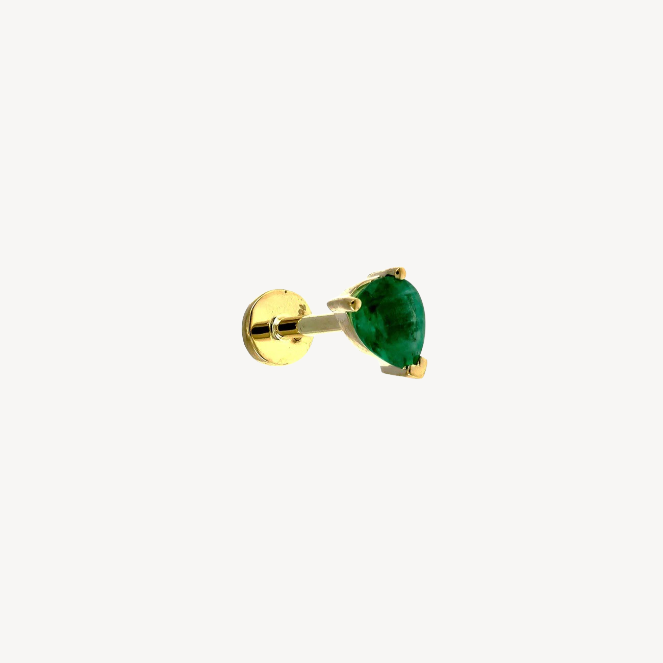 Pear Emerald 4.5x3mm Stud Yellow Gold