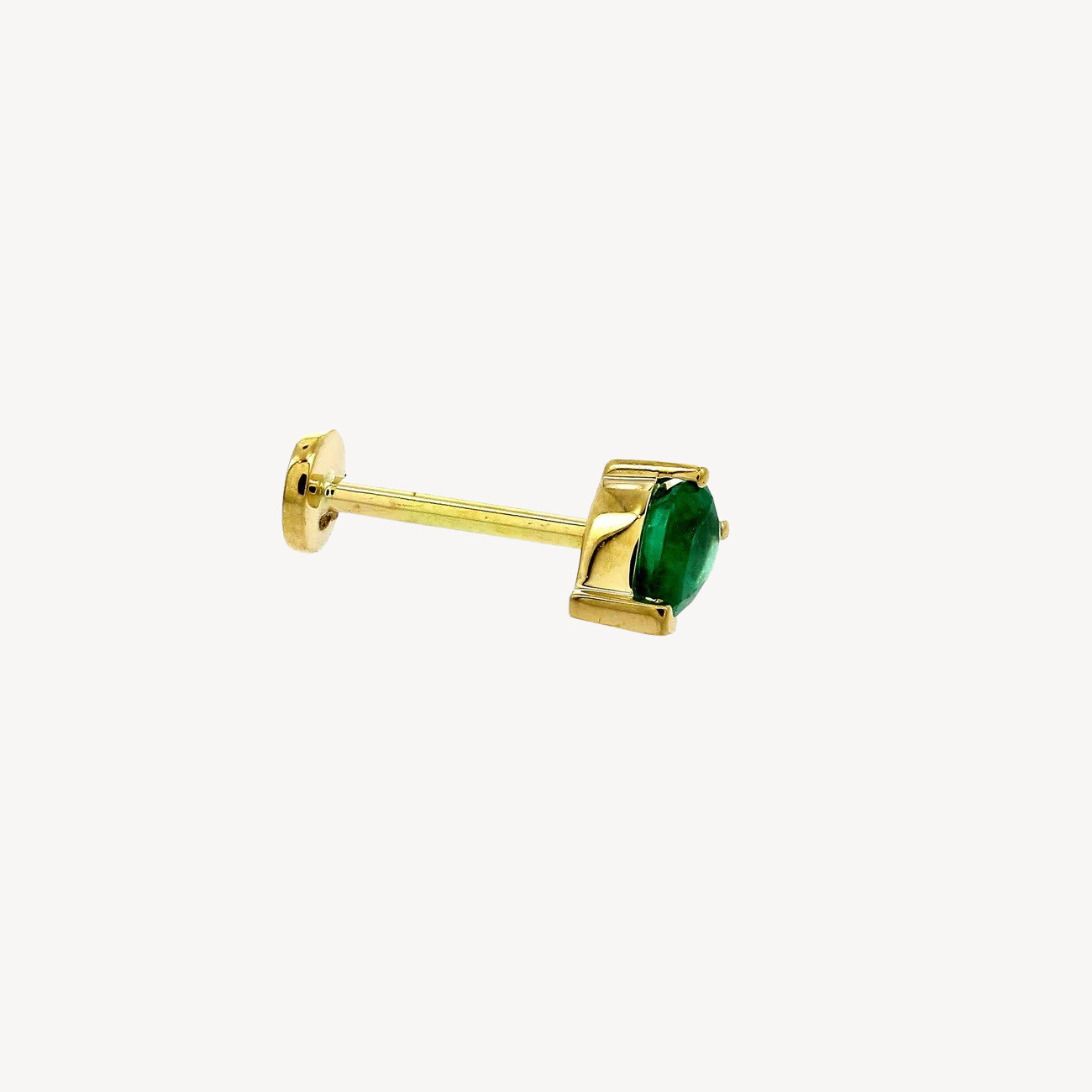 Pear Emerald 4.5x3mm Stud Yellow Gold