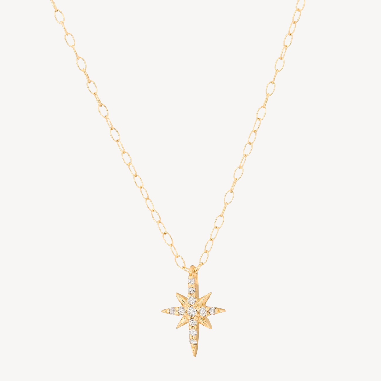 North Star Diamond Yellow Gold Necklace
