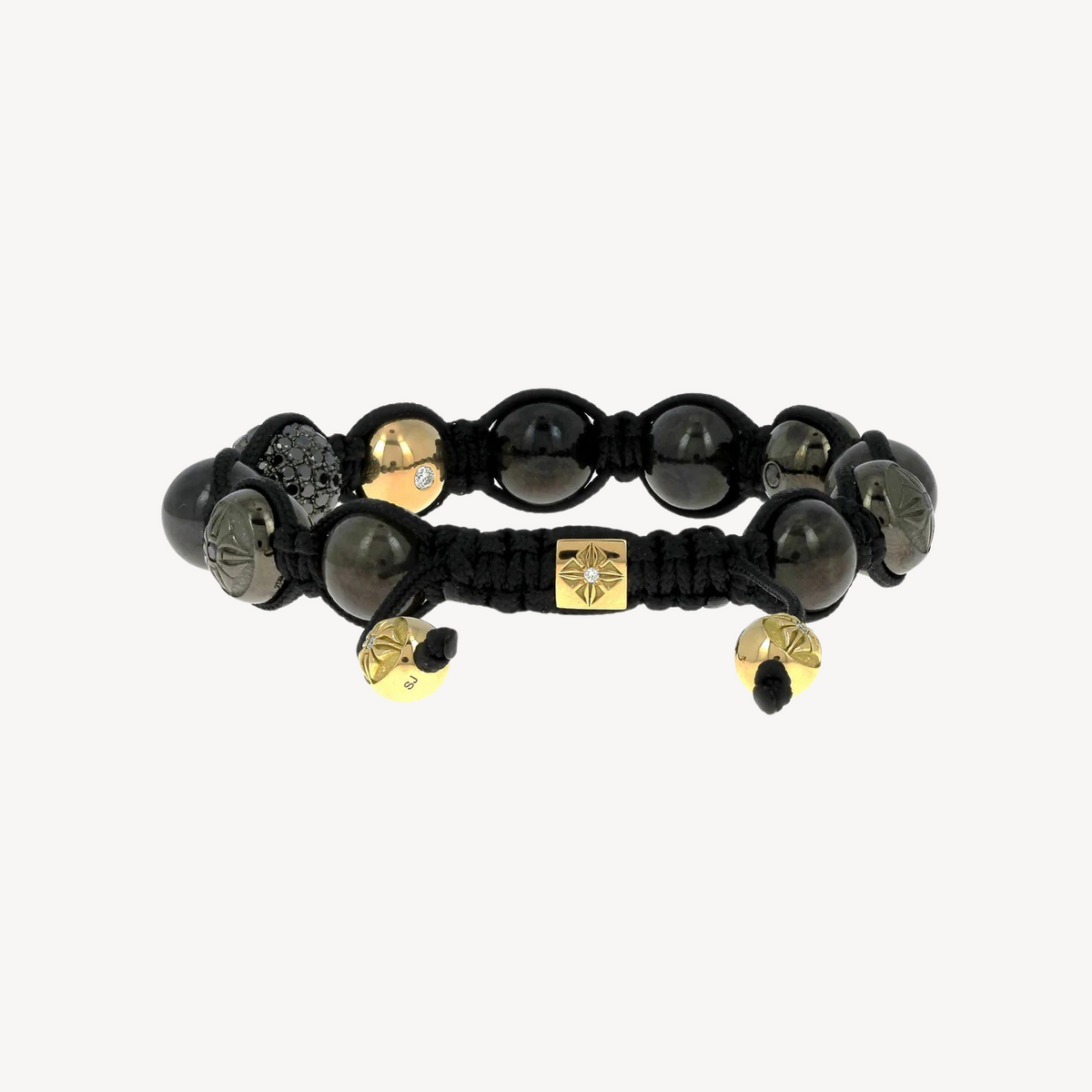 Yellow Gold with White and Black Diamonds Bracelet