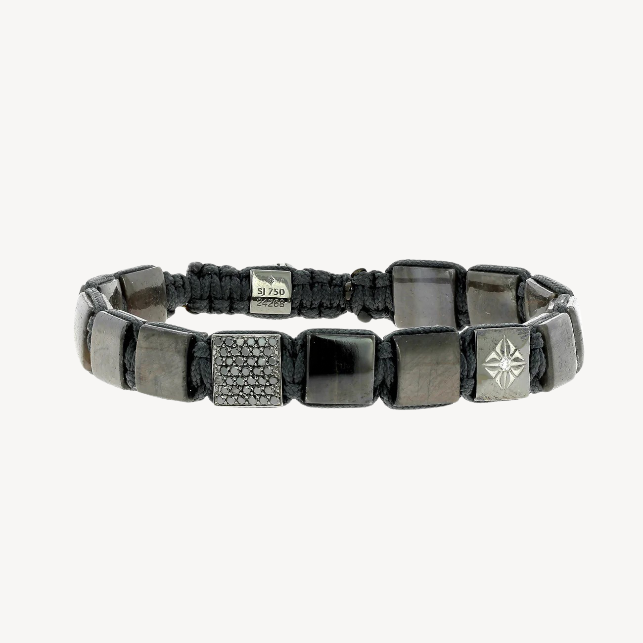 Black Diamond Pave with Grey Sapphire Bracelet