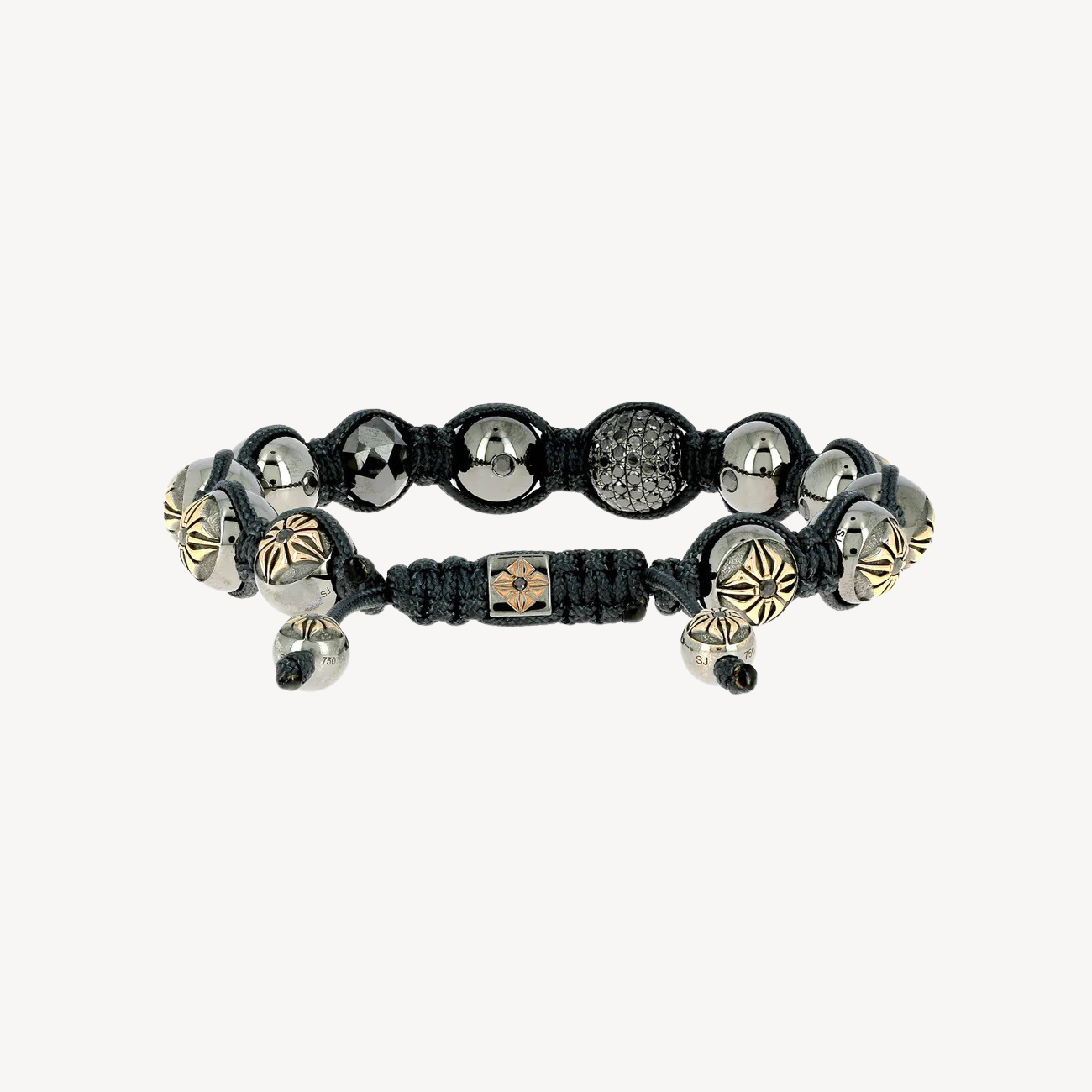 Faceted and Pave Black Diamond Bracelet