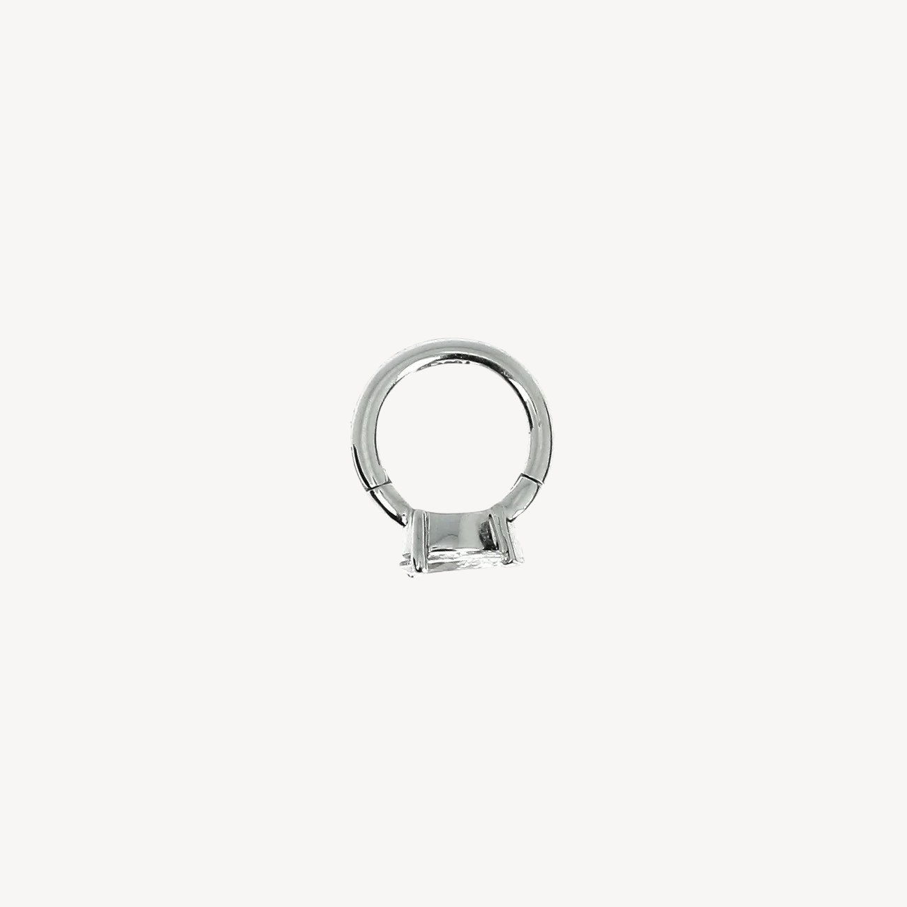 6.5mm White Gold Hoop Pear 4.5x3mm