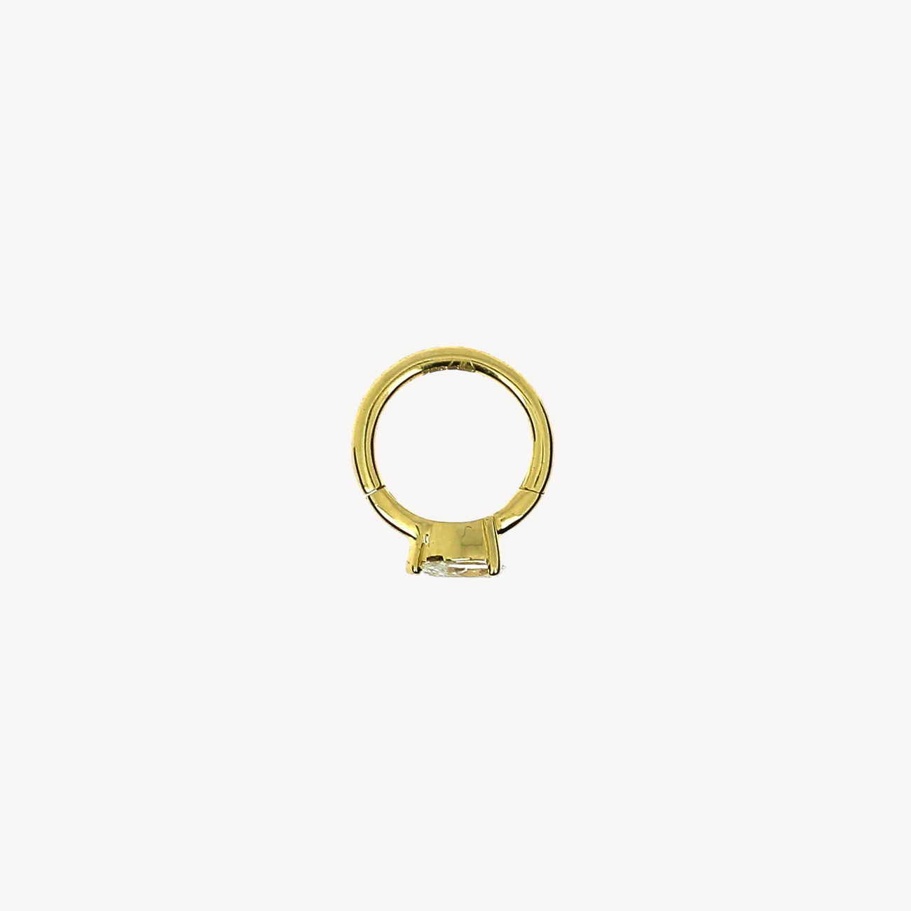 6.5mm Yellow Gold Hoop Pear 3.5x2.5mm
