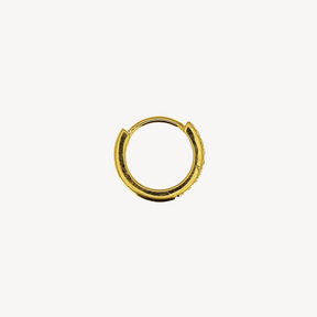 8mm Half Paved Hoop Yellow Gold
