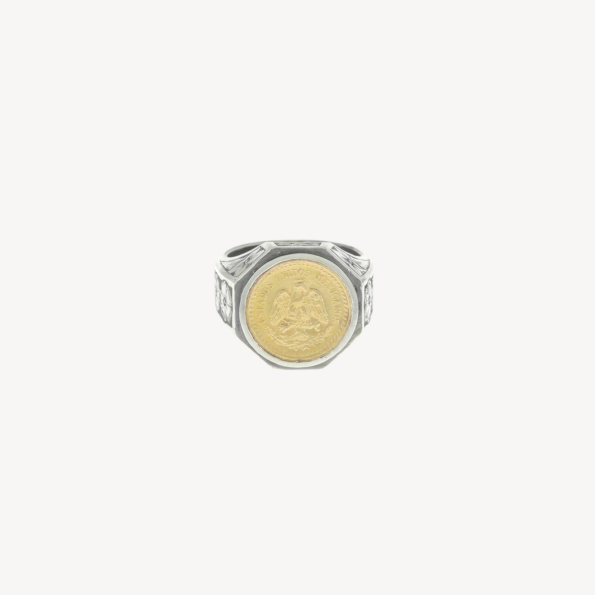 Mexican Pesos Octo Signet Ring