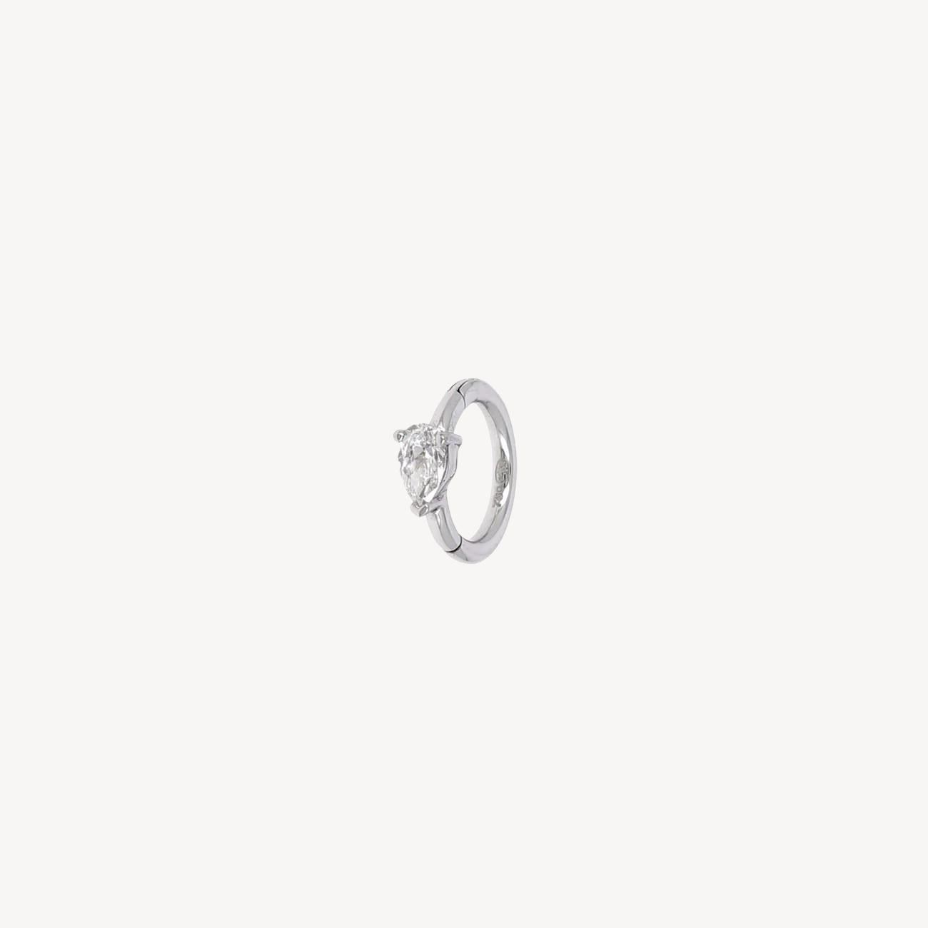 6.5mm 3.5x2.5mm pear white gold hoop