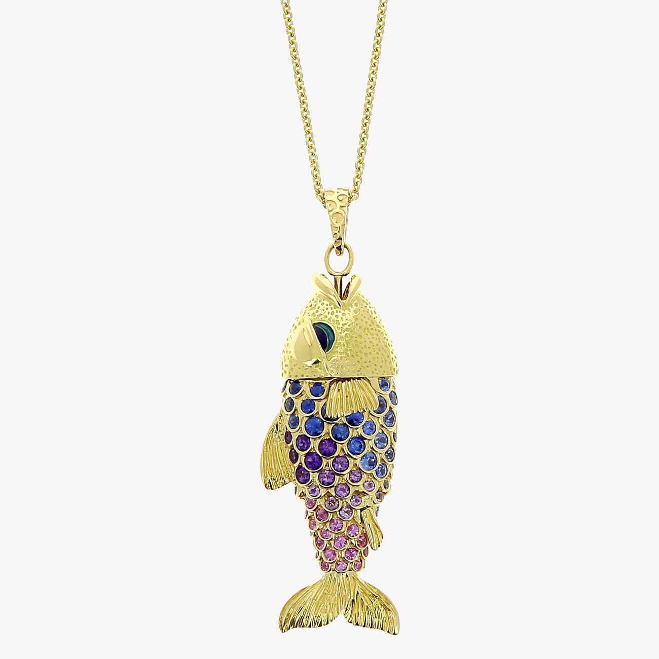 Blue Violet Fish Necklace