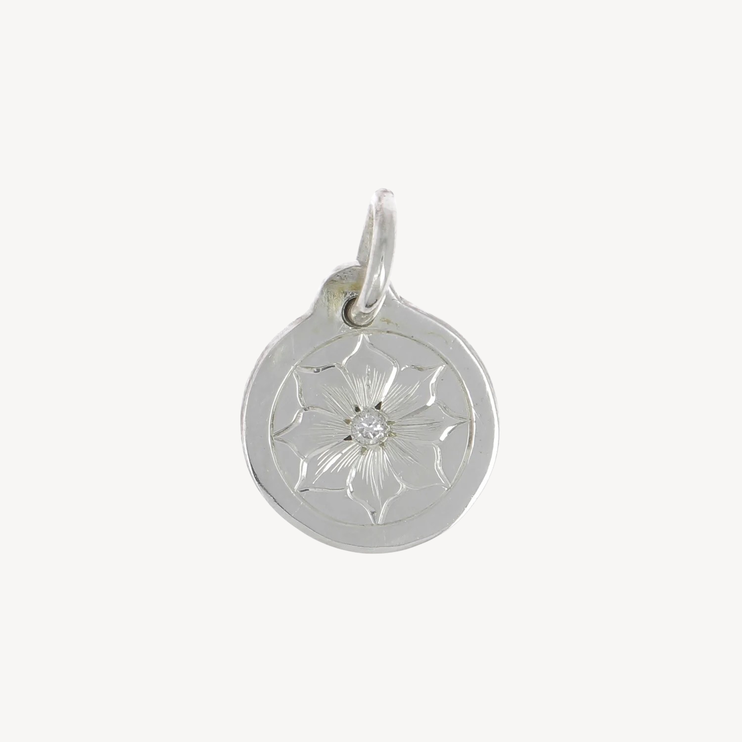 Bloom silver and diamond charm