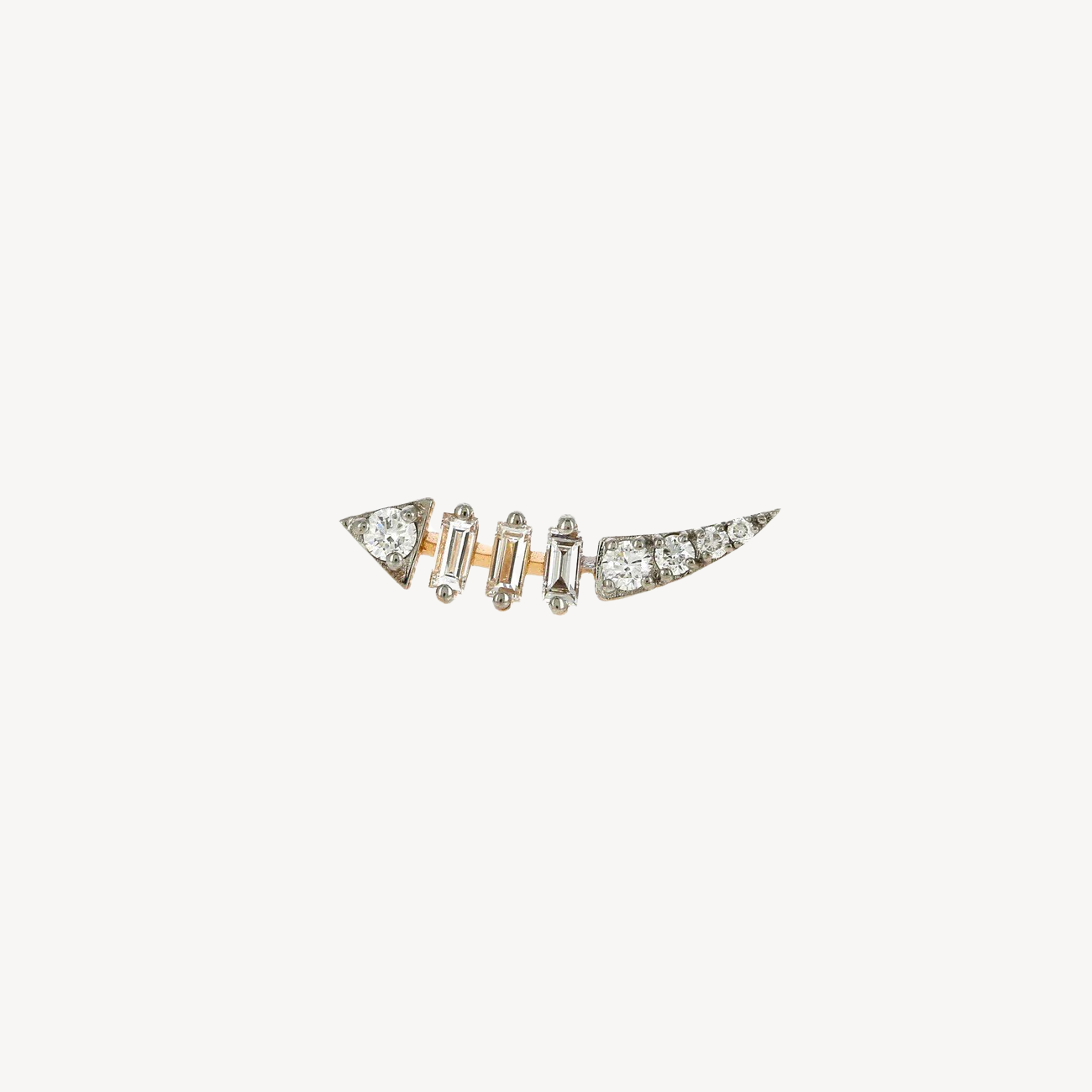 In Deep Baguette and White Diamond Stud
