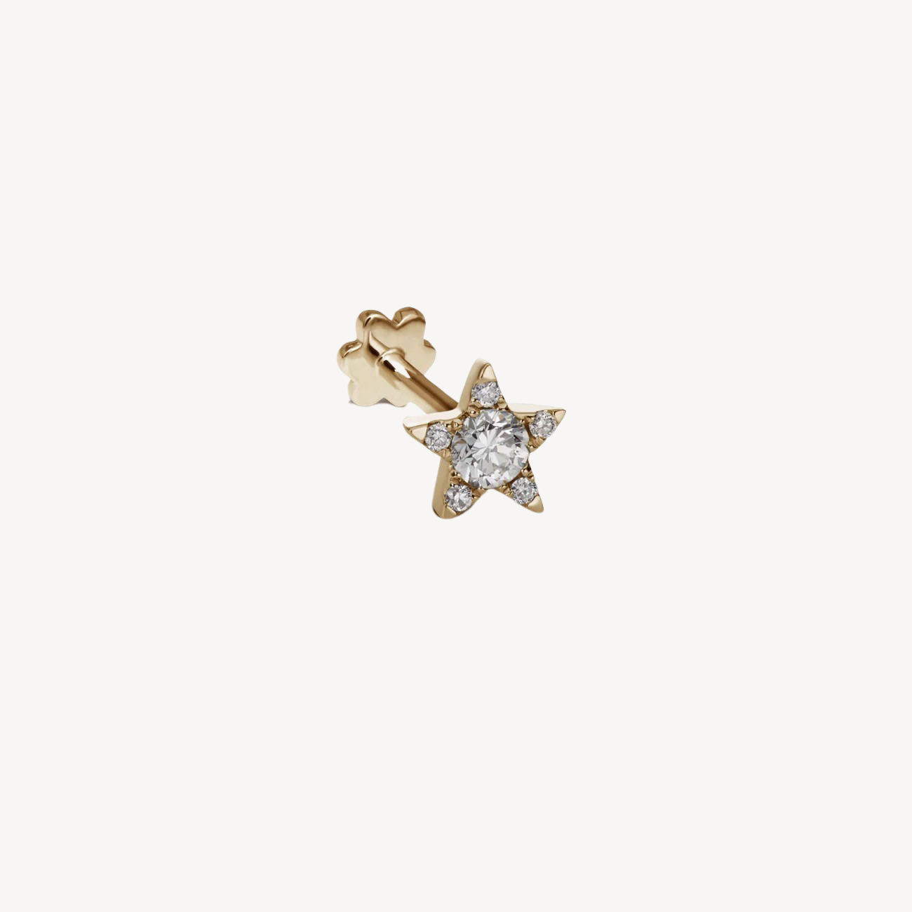 5.5 mm Star Yellow Gold Earring