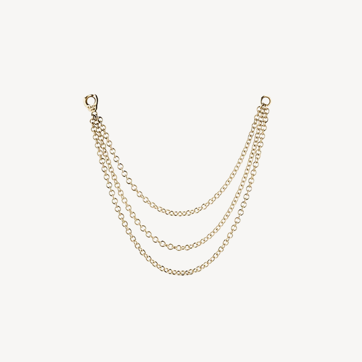 Triple Chain Connecting Charm Yellow Gold