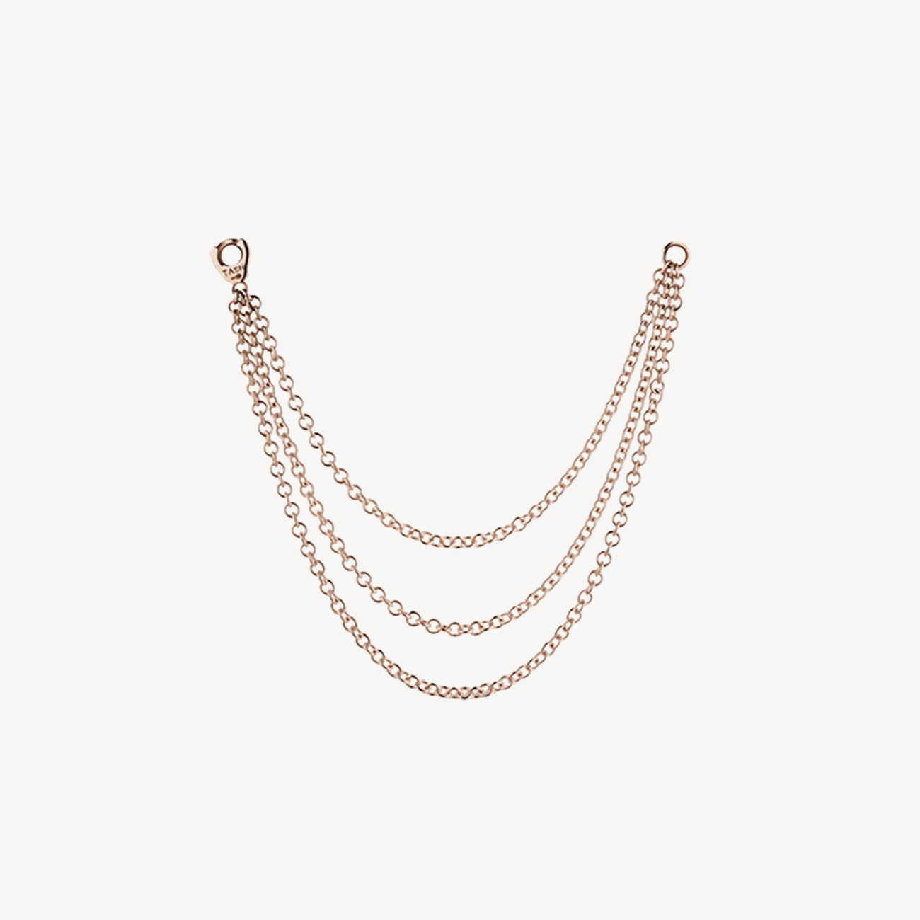 Triple Chain Connecting Charm Rose Gold