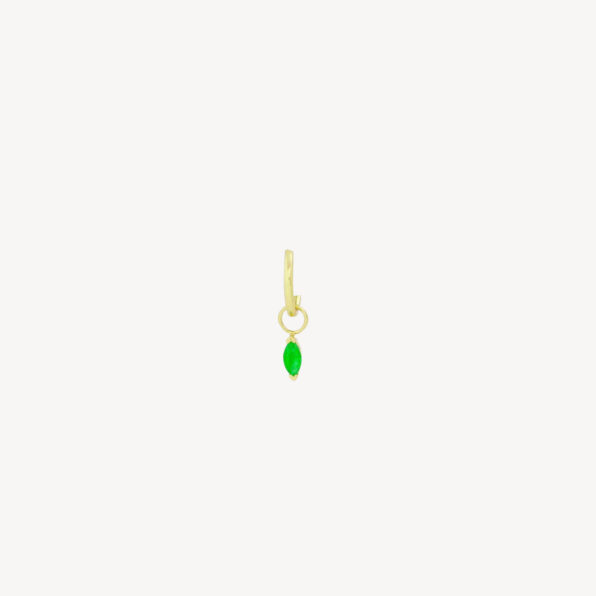 Emerald Marquise Yellow Gold Charm