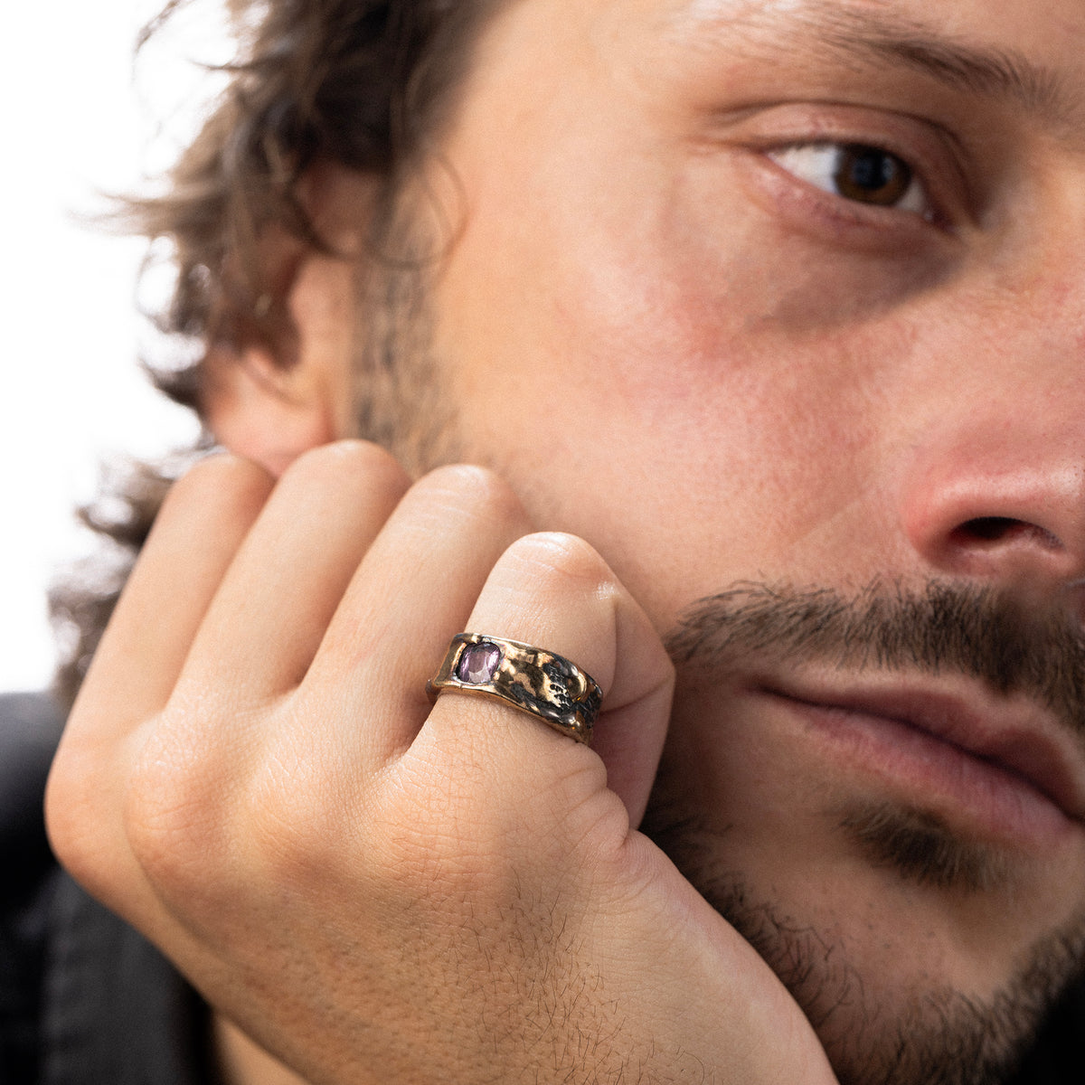 Pink Sapphire Melted Ring