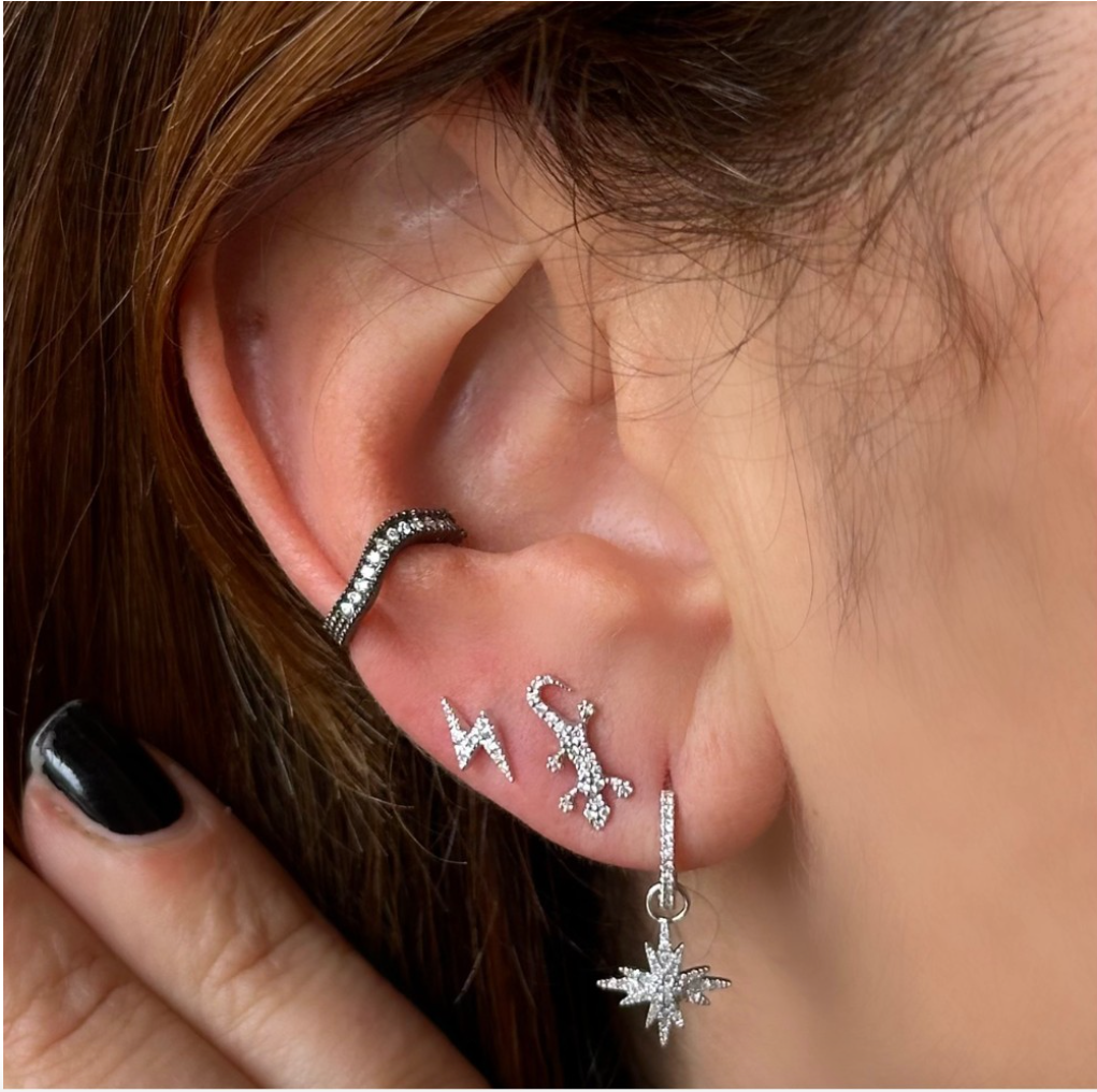 Deligth and Star Earring White Gold