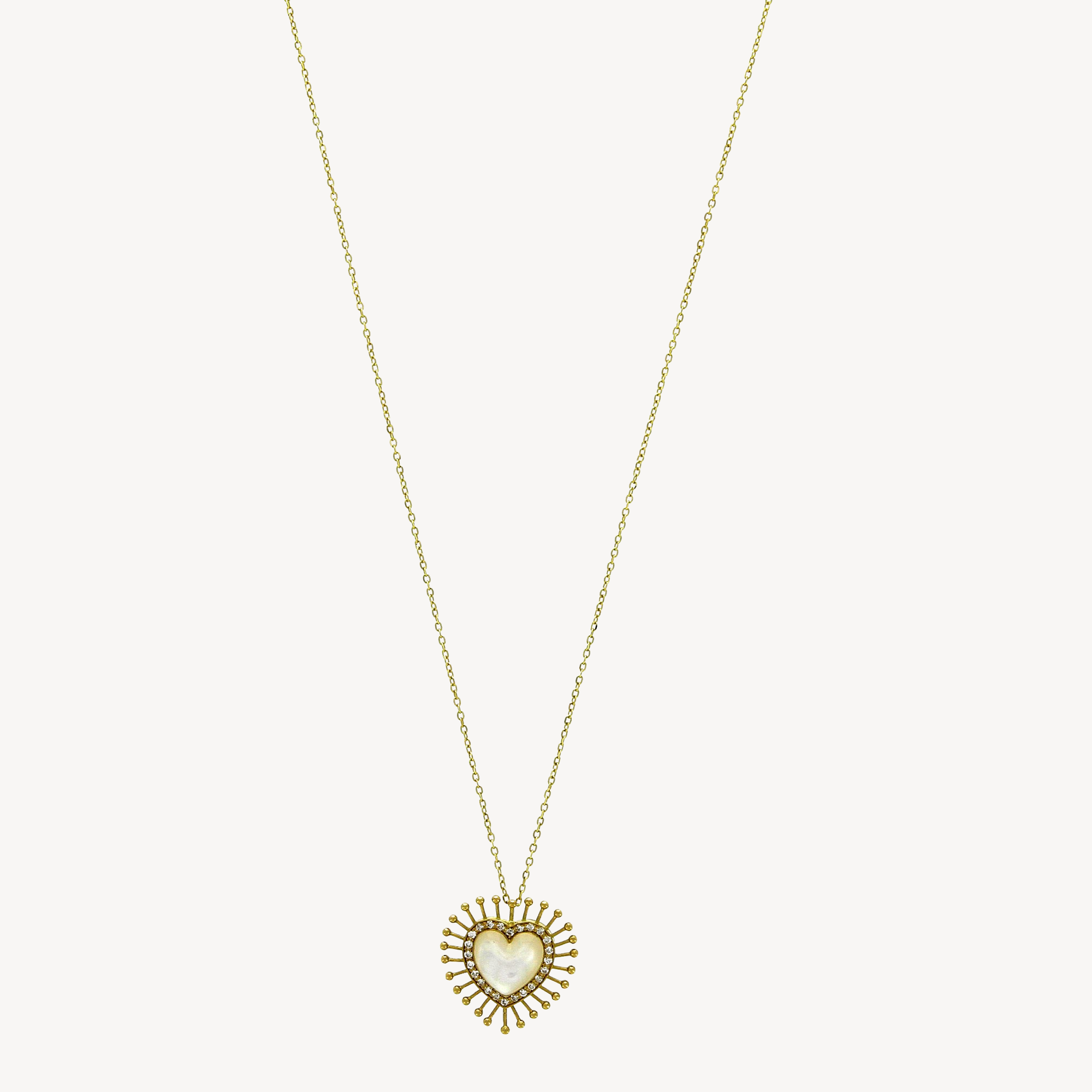 All Hearts on Me Necklace White Mother of Pearl
