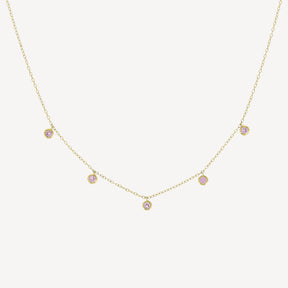 5 Pink Sapphires Necklace