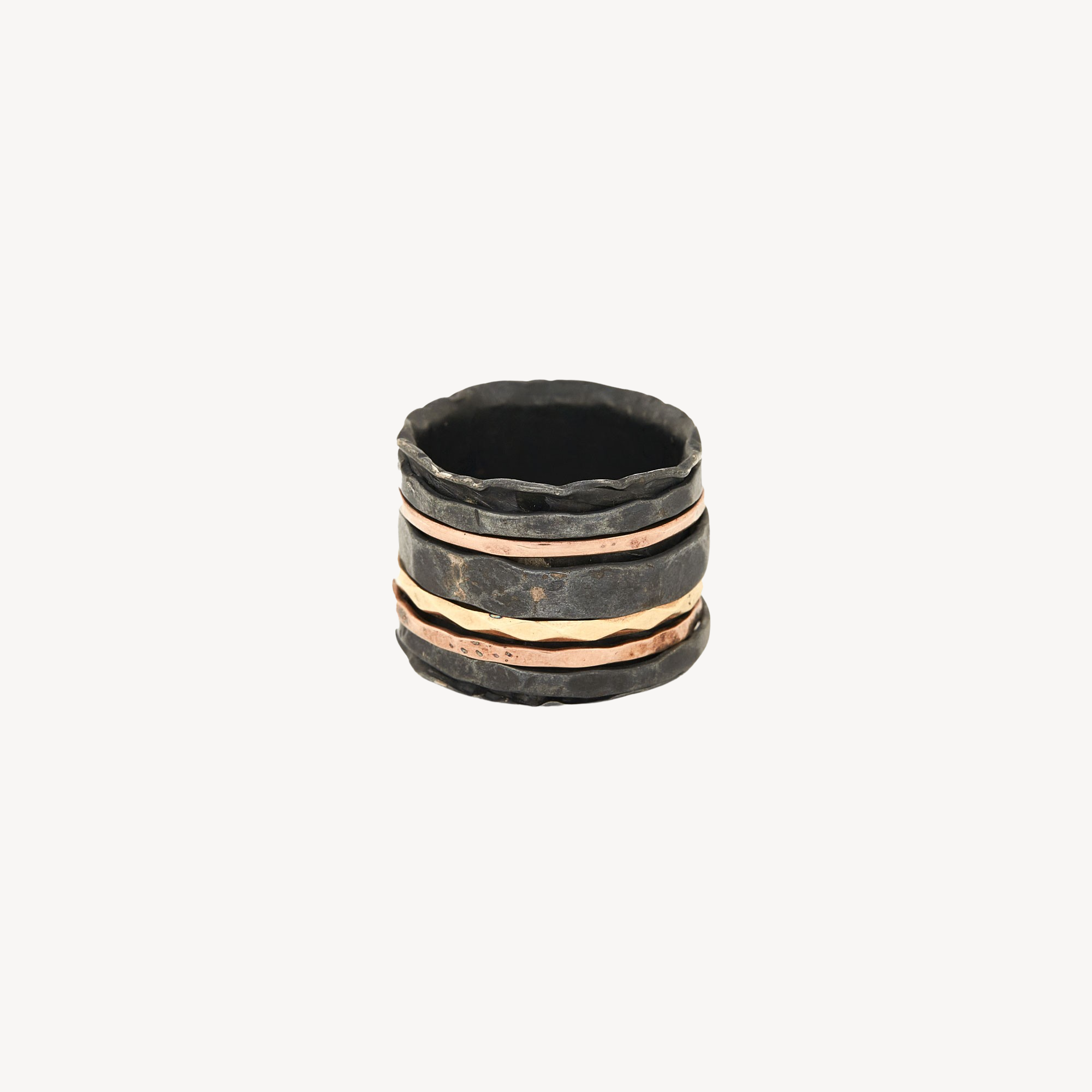 3 Mobile Bands Yellow and Pink Gold Ring