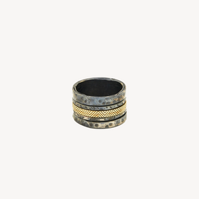 Mobile Band Hammered Ring Yellow Gold