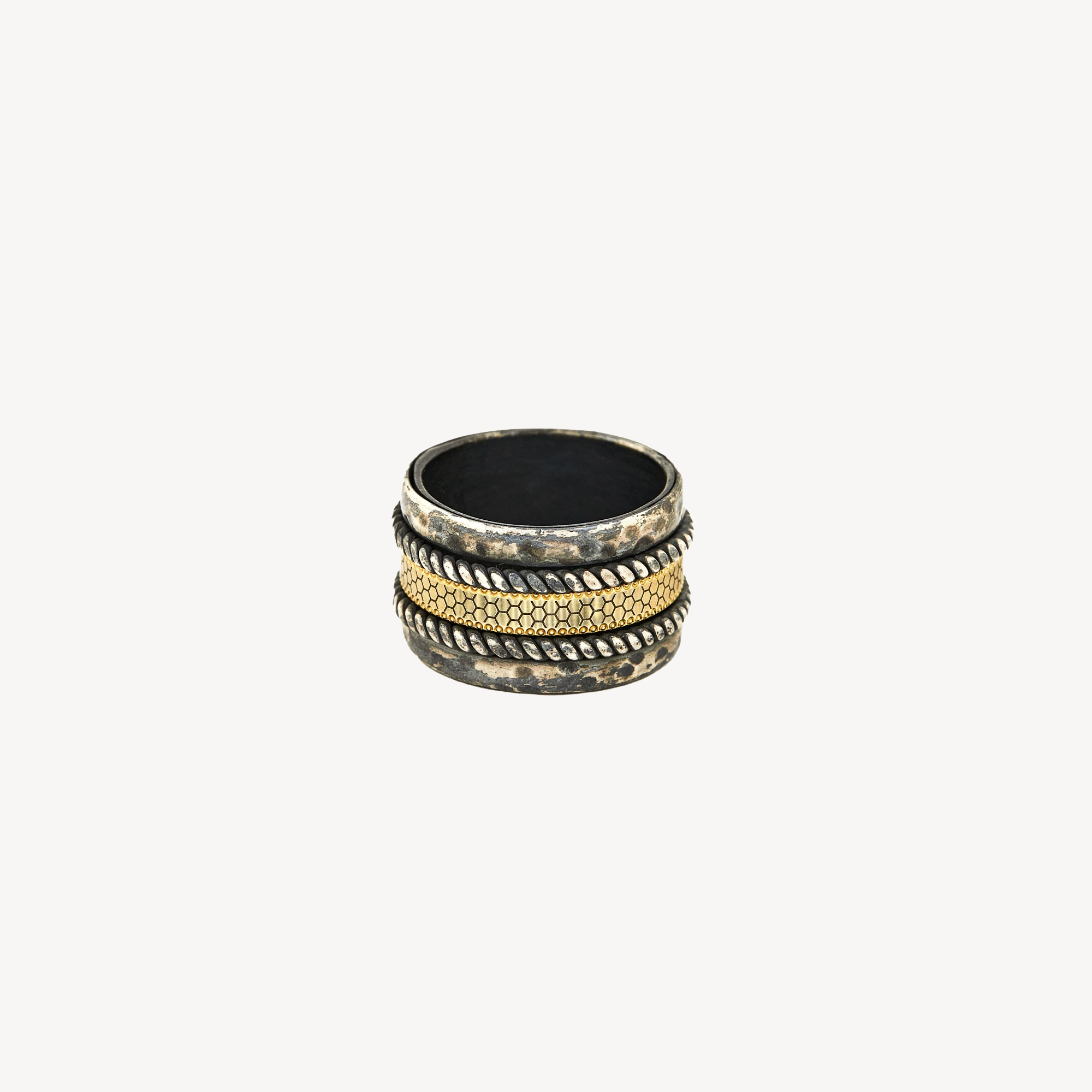 Braided Mobile Bands and 1 Yellow Gold Mobile Band Ring