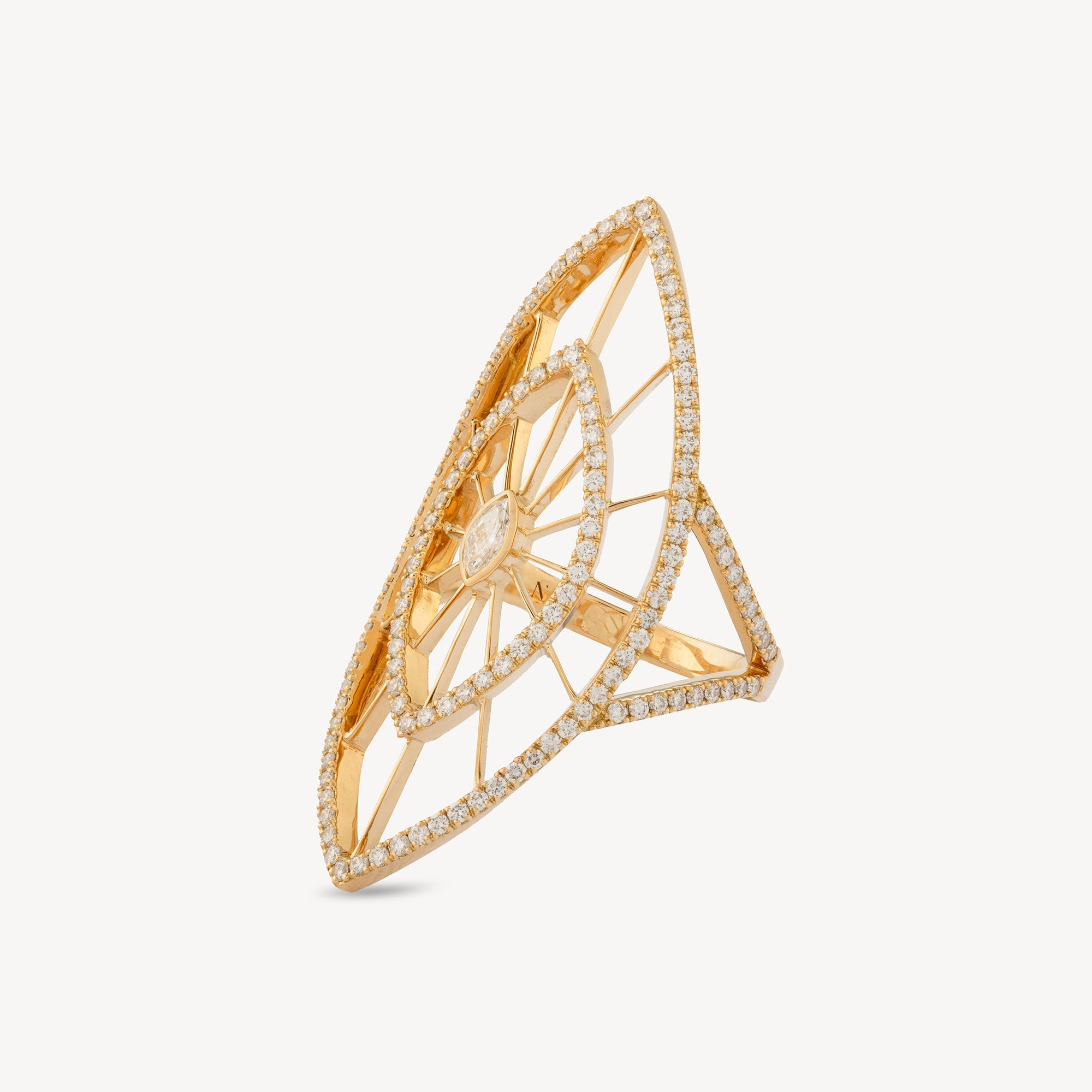 Yellow Gold Navette Diamond Ardente Ring