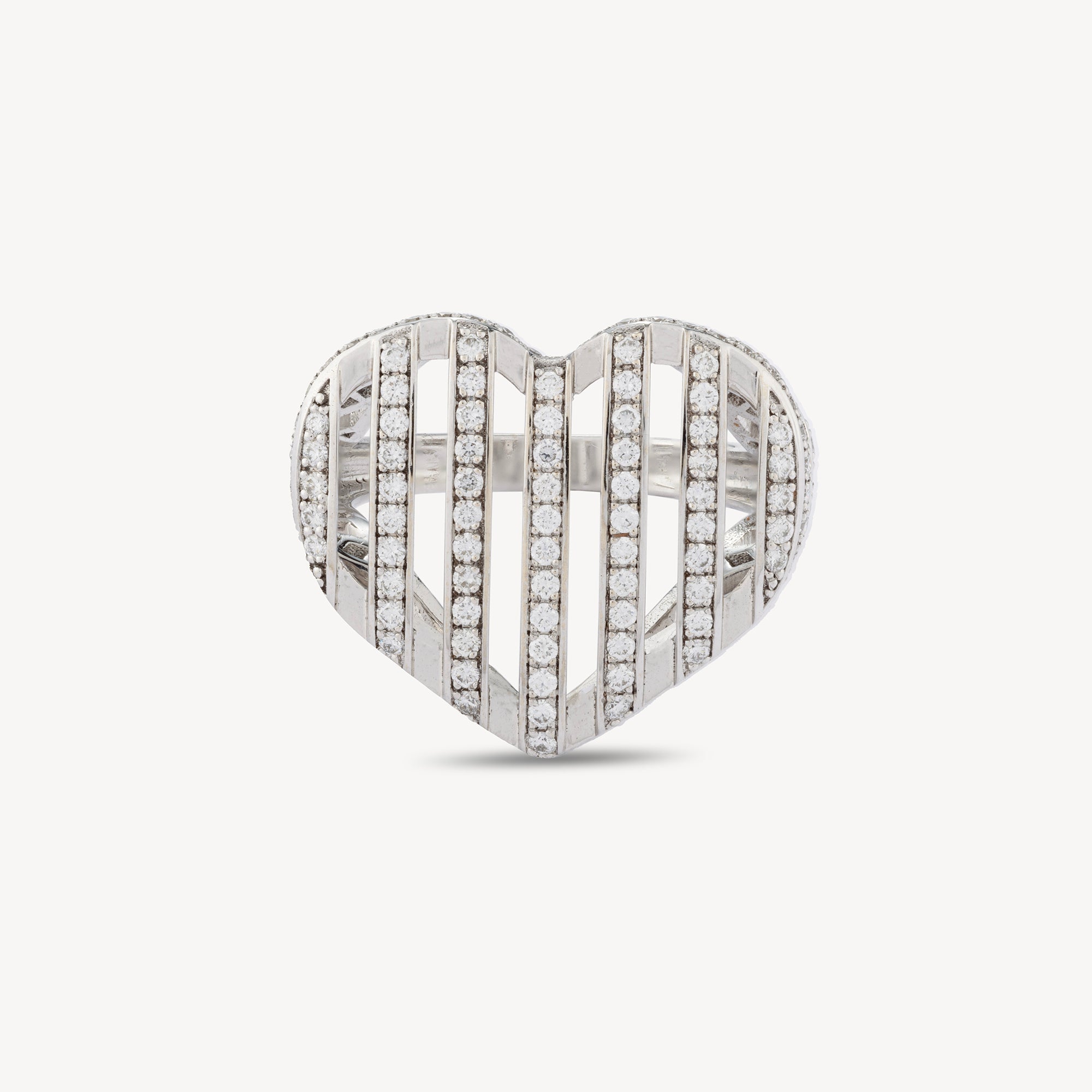 White Gold Heart Diamond Ring