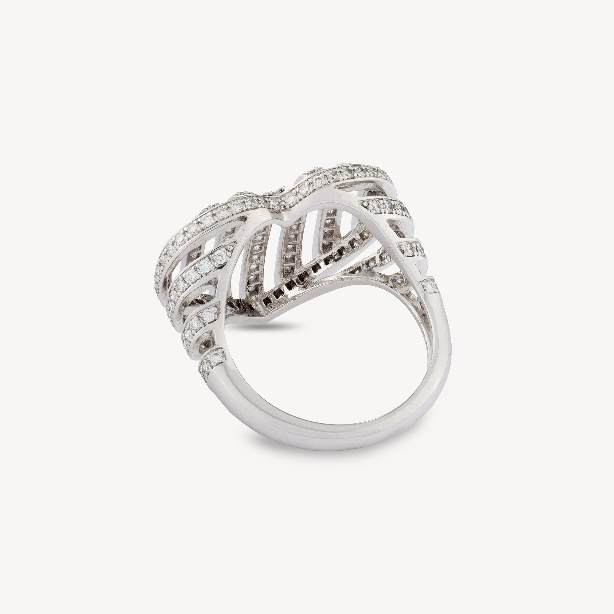 White Gold Heart Diamond Ring
