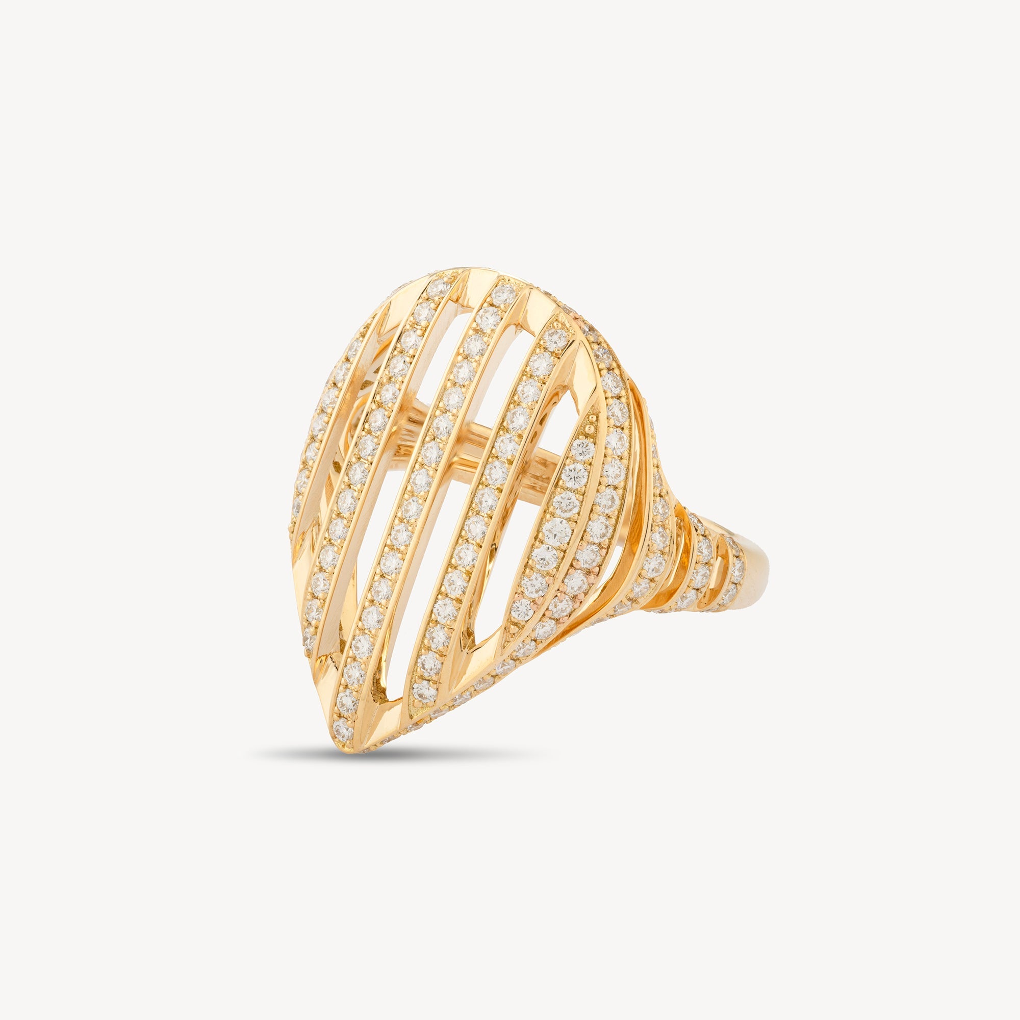 Yellow Gold Pear Diamond Ring