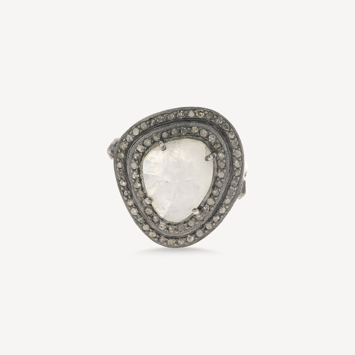 Moonstone Diamonds Indian Ring