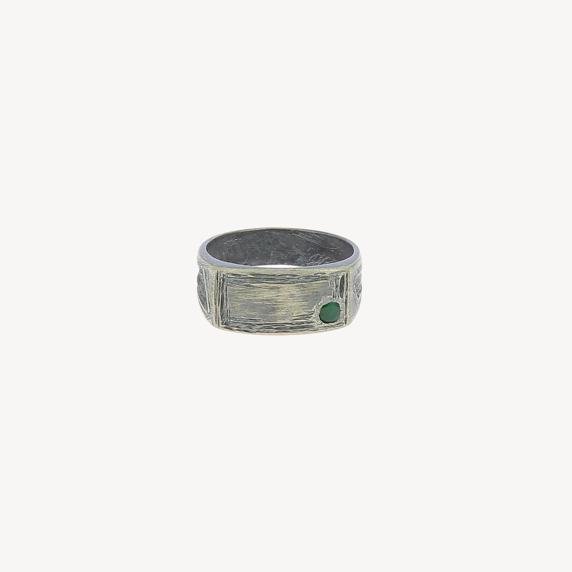 Mini signet ring 1 emerald