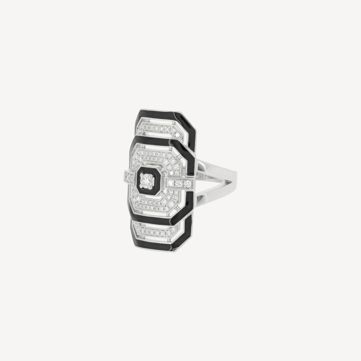 Silver and Diamonds Enamel My Way Ring