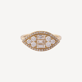 Yellow Gold and Diamonds Shuttle Ring