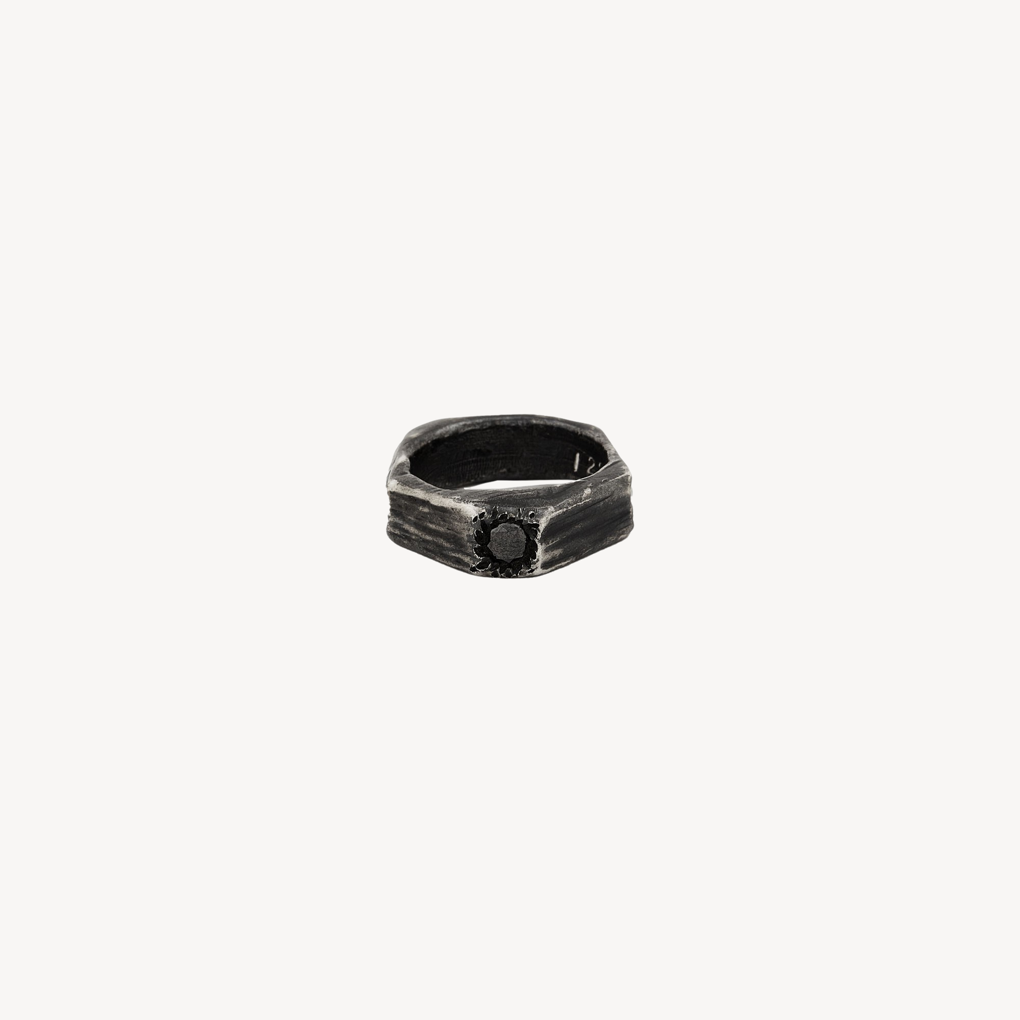 Black Diamond Octogon Ring