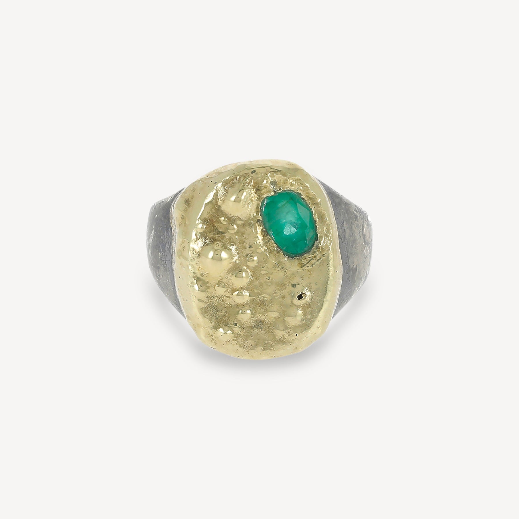 Gold and Emerald Oval Ring