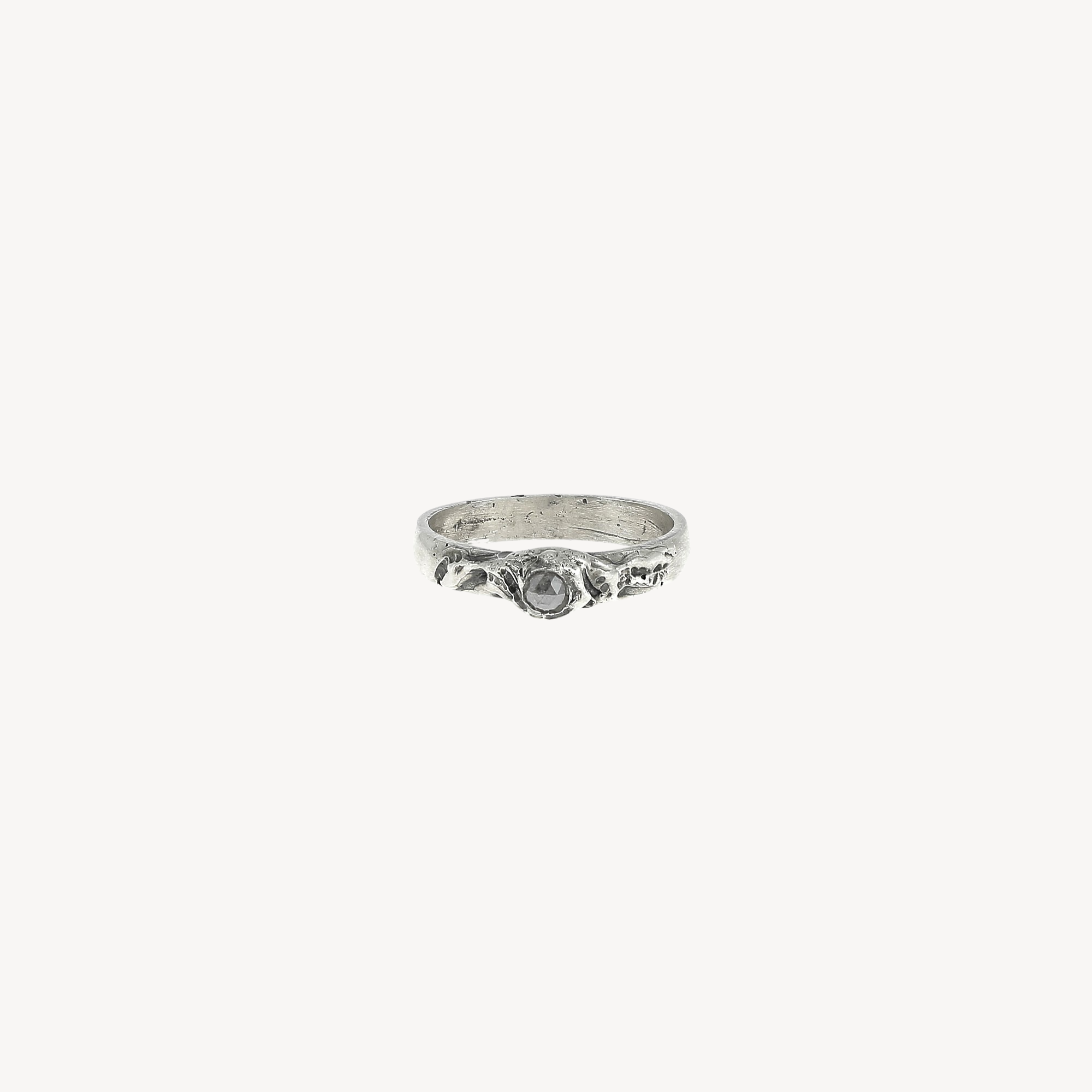 Grey Solitaire Ring