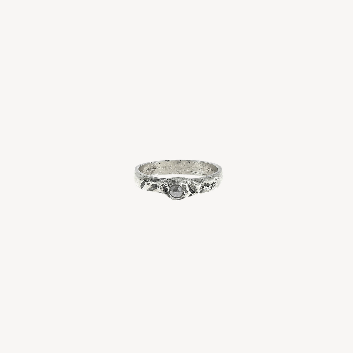 Grey Solitaire Ring