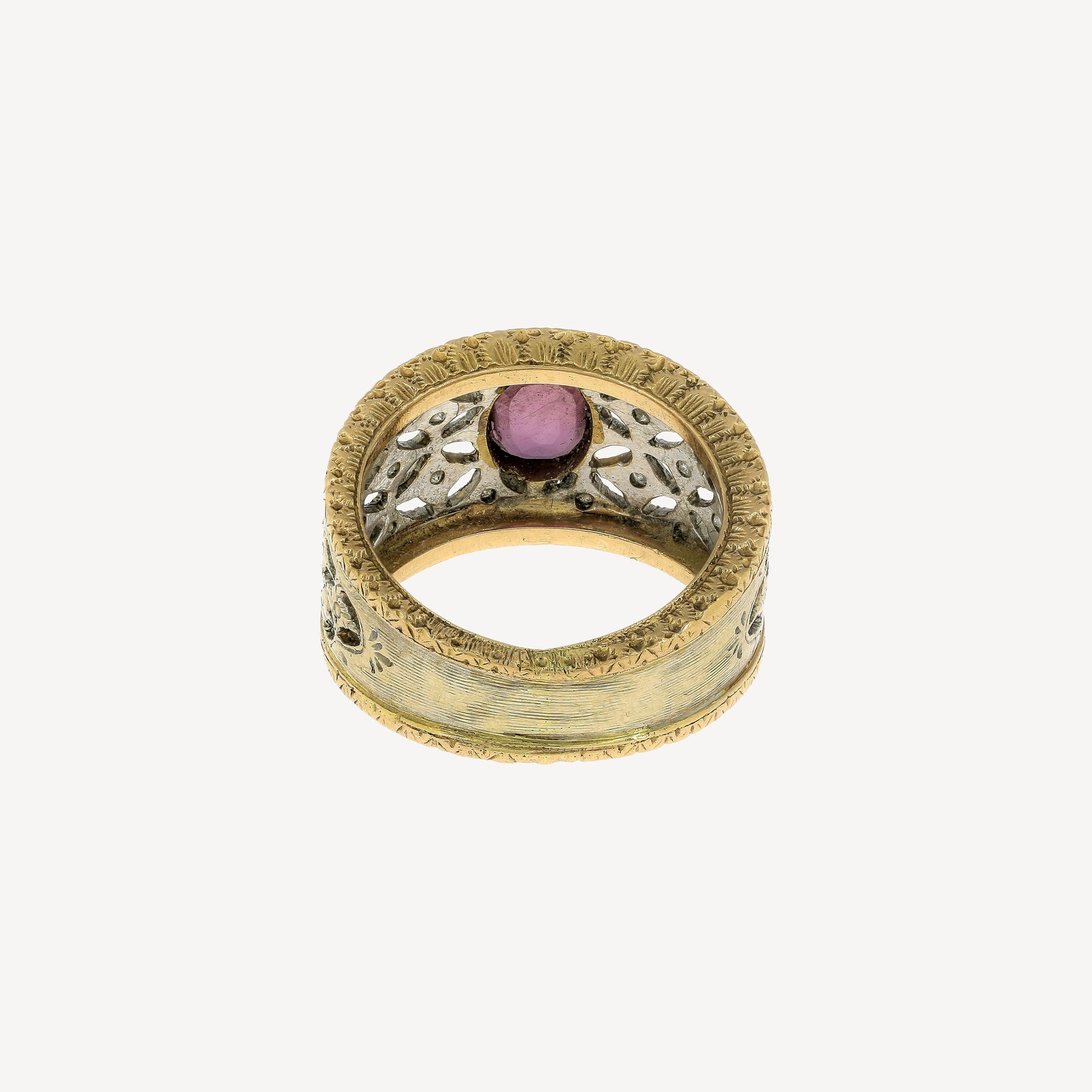 Rose Gold Ruby and Diamonds Ring