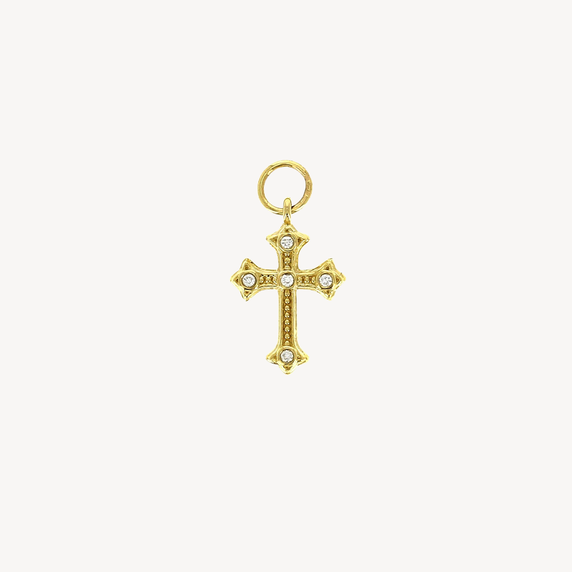 Bezel Diamond Gothic Cross Charm