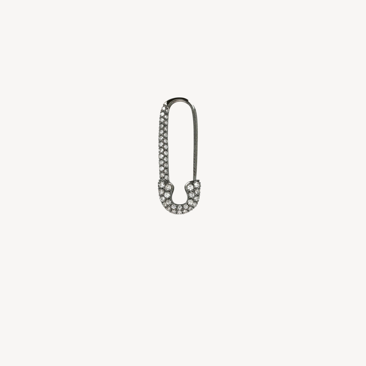Black Gold and White Diamonds Safety Pin Earring