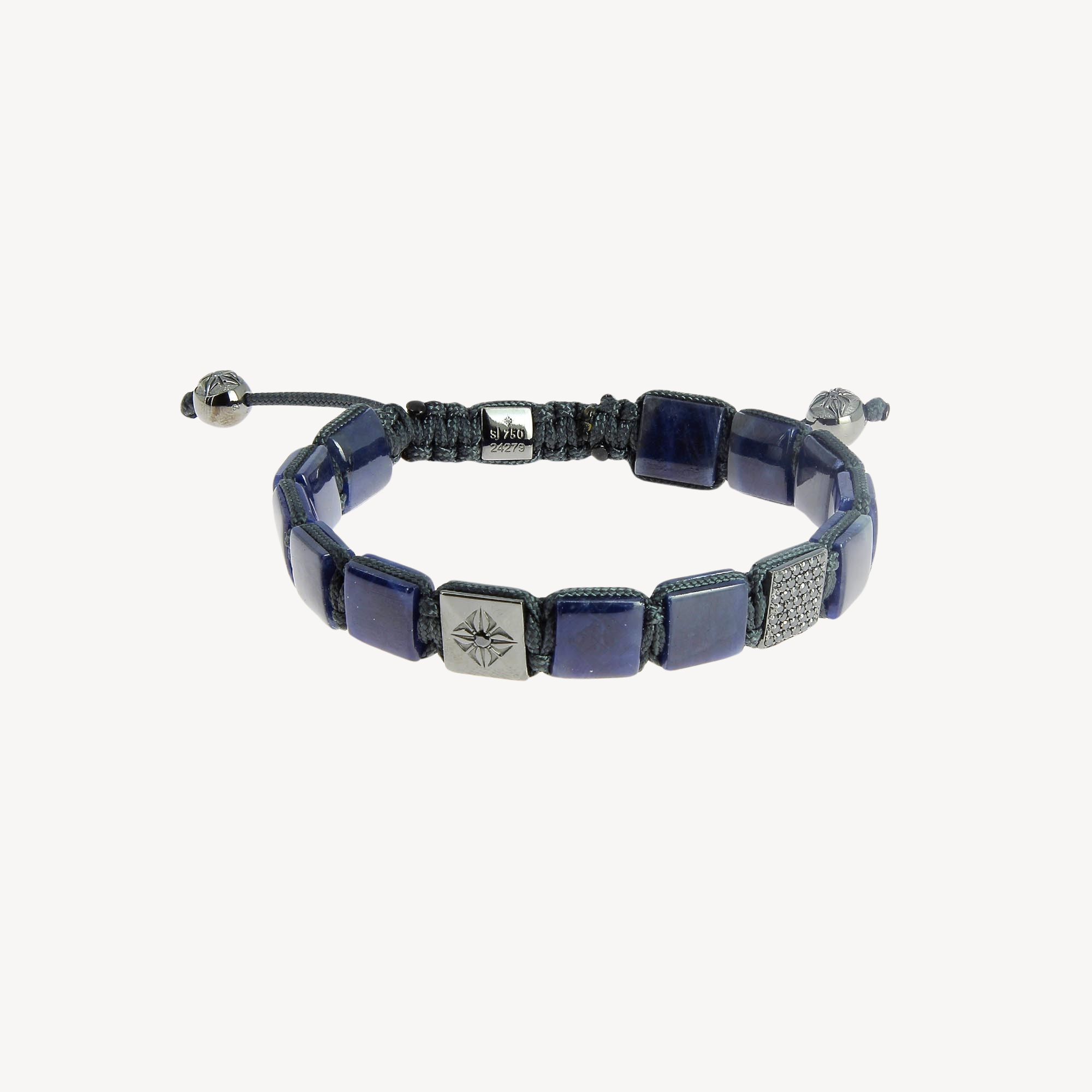 Blue sapphire and black diamond bracelet