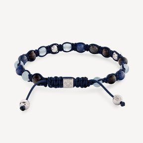 Blue sapphire and milky aquamarine bracelet