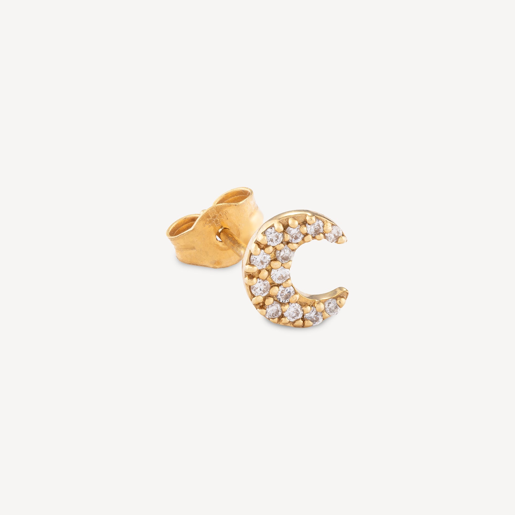 Earring 1 diamond / yellow gold pick