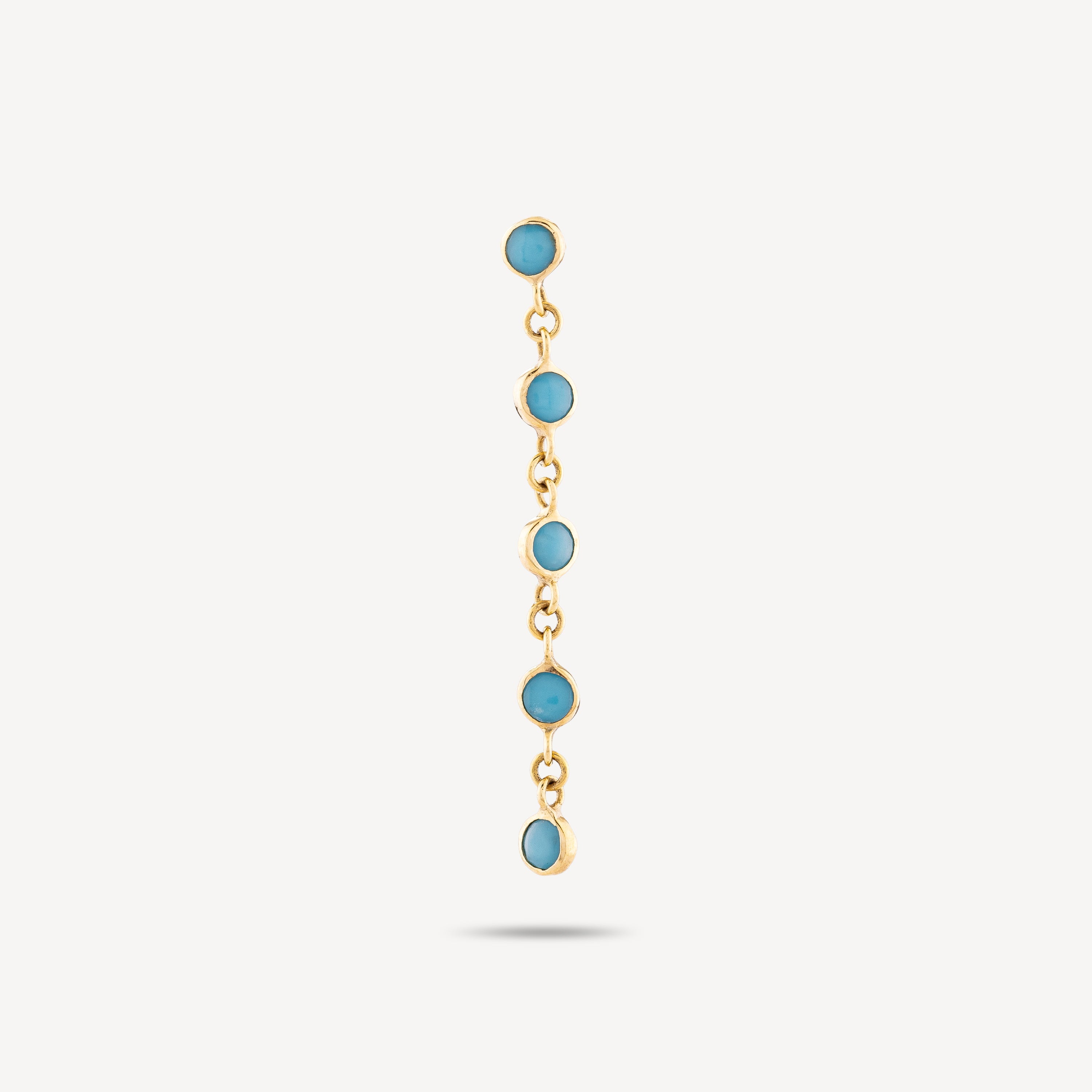 Earring 5 turquoise yellow gold