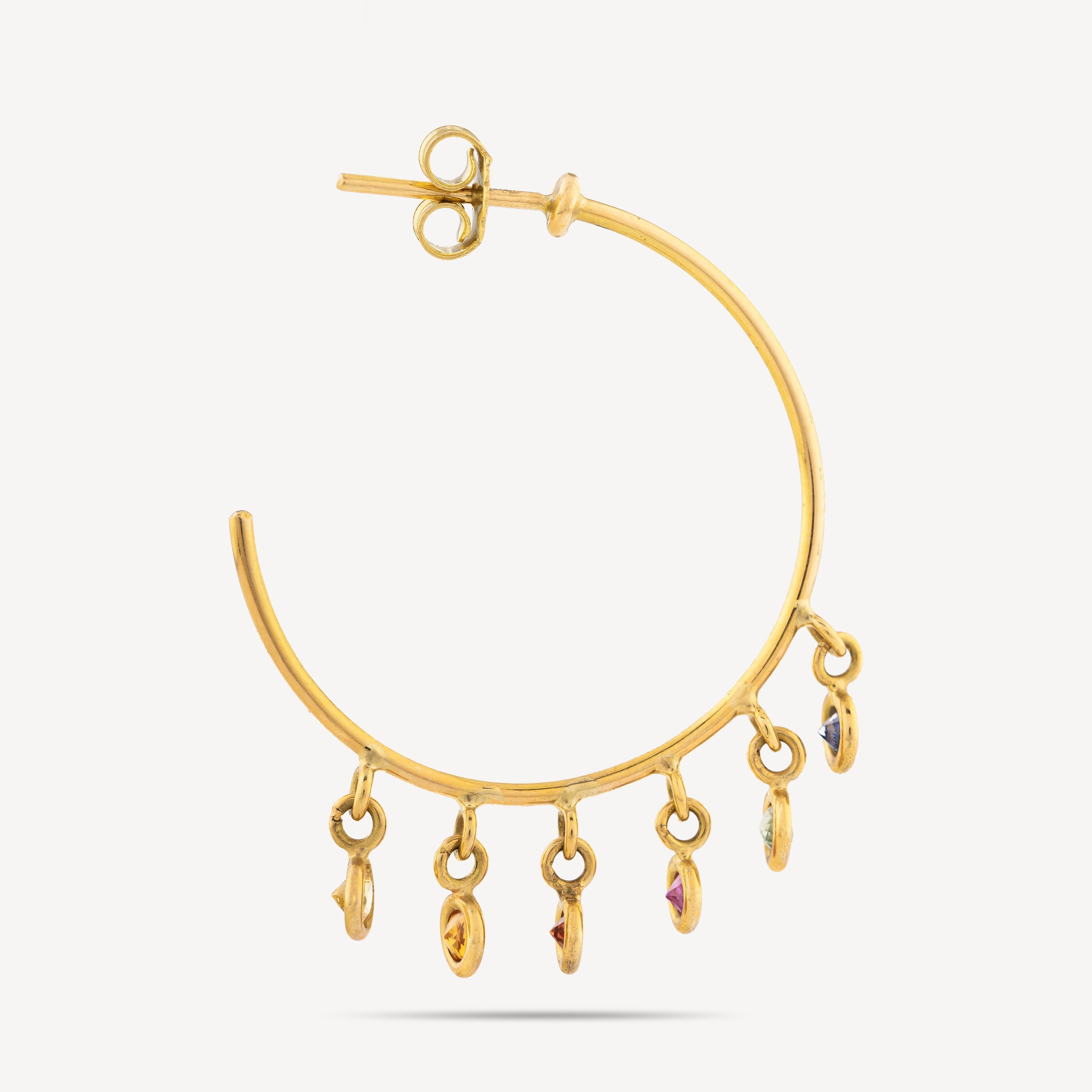 Hoola Hoops Yellow Gold Sapphire Earrings